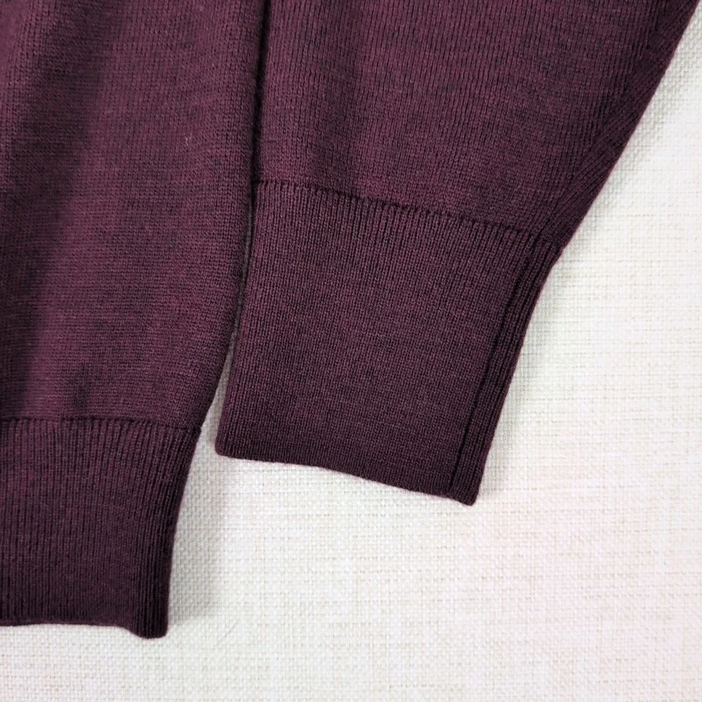 Banana Republic Merino Crew Sweater Mens L Burgundy New Extra Fine Wool